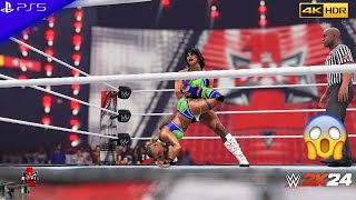 WWE 2K24 (PS5) - RHEA RIPLEY vs IVY NILE | WOMEN'S WORLD TITLE MATCH | RAW DAY 1, JAN. 1, 2024 [4K]