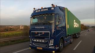 Volvo trucks on the road