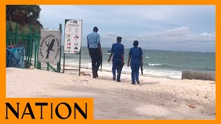 Heavy police presence in Nyali beach to keep off beachgoers following Cyclone Hidaya's alert