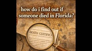 🕊️ How Do You Find Out If Someone Has Died in Florida?Medical Examiners, Death Certificates ⚖️📄