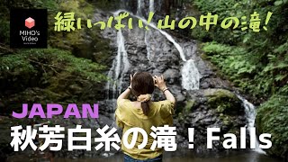 緑いっぱいの涼しい滝に癒される〜♪/秋芳白糸の滝/Green \u0026 Falls in JAPAN !/Shuhou Shiraito Falls/山口県美祢市/Mine Yamaguchi JAPAN