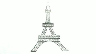 Eiffel Tower drawing|eiffel tower drawing step by step very easy|how to draw Eiffel tower|Art|SSD