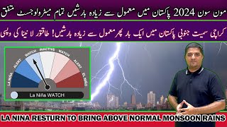Monsoon Season 2024 in Pakistan: Above Normal Rains in Pakistan as Powerful LA Nina Returns