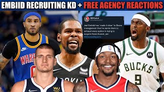JOEL EMBIID WANTS KEVIN DURANT +  2022 NBA FREE AGENCY REACTIONS AND UPDATES