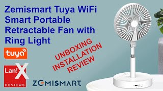 Zemismart Tuya Smart Portable Retractable Fan with Ring Light (Unbox/Setup/Review)