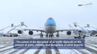 Snow at Amsterdam Airport Schiphol