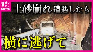 【とにかく横に逃げる】奈良の土砂崩れはなぜ起きたのか　堆積岩が多く分布する地域に注意　土砂崩れの原因と対策について京都大学釜井俊孝名誉教授の解説【関西テレビ・専門家解説】