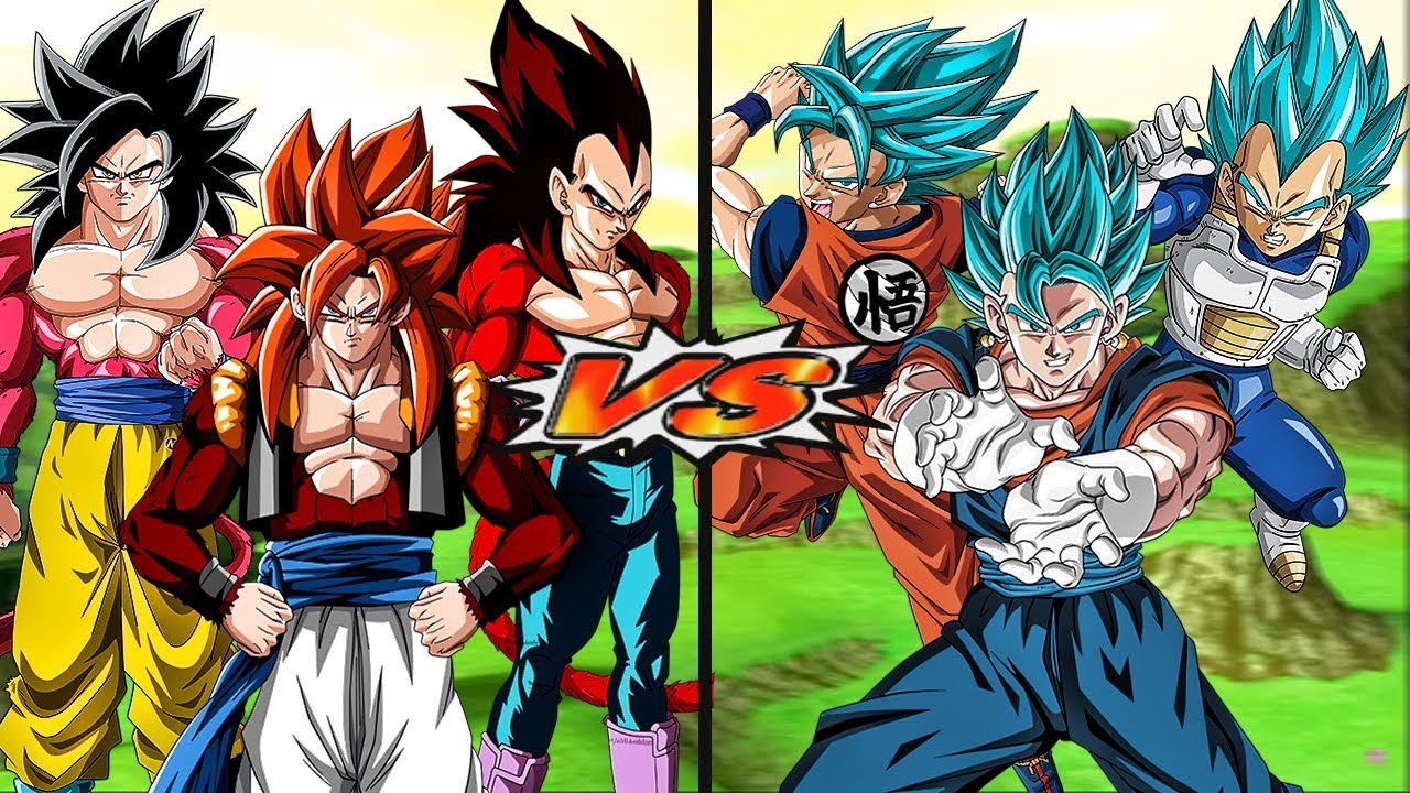 SSJ4 VS SSJ BLUE | Dragon Ball Super Vs Dragon Ball GT | Dragon Ball Z ...