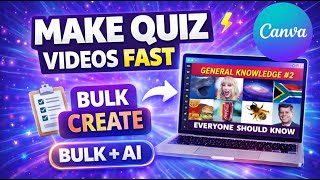 How to Create Quiz Videos FAST | Canva AI Quiz Maker Tutorial 2026