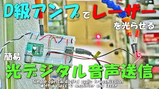 Simple optical digital audio by lighting the laser with PWM output of filter-less Class-D amplifier