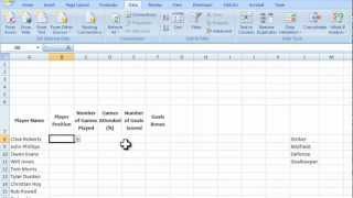 WJEC GCSE ICT Unit 2 controlled test- Data validation (drop down lists)