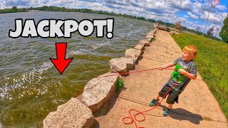 Absolutely Unreal Money Pit Found Magnet Fishing Deep River Canal!!! *BIG JACKPOT*