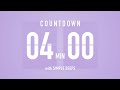 4 Minute Countdown Timer ⏳ Flip Clock with Bell Alerts 💜🔔