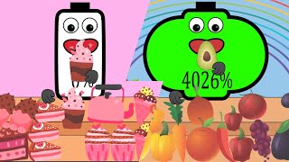 😋Battery Overcharging Compilation 06 || Asmr Rainbow 🌈 Colours Food Mukbang Animation