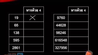 เทคนิคการดูว่าจำนวนใดหารด้วย 4 ได้ลงตัว