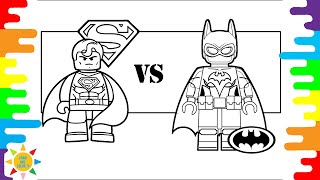 LEGO Spiderman VS Batman Coloring | Lego Coloring | Janji - Heroes Tonight (feat. Johnning)