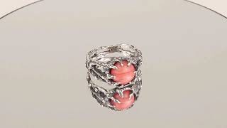 Chunky Sterling Silver Rhodochrosite Ring, Branch Ring For Women, Inca Rose Jewelry, Molten Ring