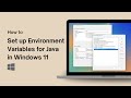How to Set up Environment Variables for Java in Windows 11