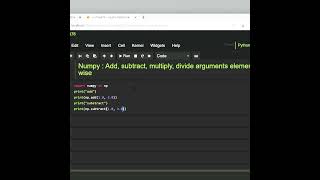 #python Numpy : add subtract multiply, divide argument element wise