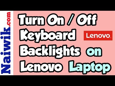 How to Turn On / Off Keyboard Backlight in a Lenovo Laptop