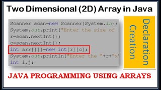 Two Dimensional Array in Java | 2D Array Computer Tricks | Multidimensional Array | 2D Array java