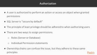 Getting Started with SQL Server 2016 Administration : Security Architecture | packtpub.com
