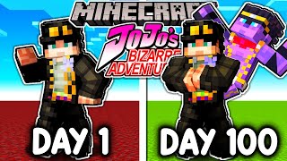 I Survived 100 DAYS in JOJO’s Bizarre Adventure Minecraft!