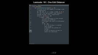 Leetcode 161. One Edit Distance in Python | Python Leetcode | Python Coding Tutorial | Python ASMR