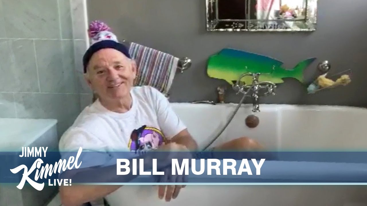 Jimmy Kimmel Interviews Bill Murray In A Bathtub Youtube