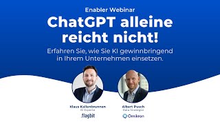 Enabler-Webinar: KI gewinnbringend im Unternehmen nutzen.