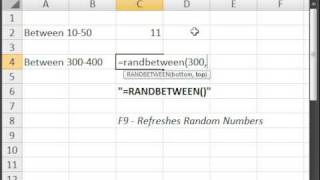 Generate Random Numbers (Integers) in Microsoft Excel