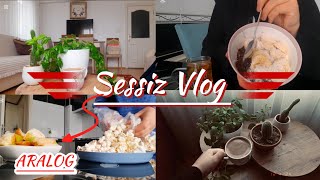 Sessiz Vlog|ARALOG 4| Tatlı İhtiyacımızı Gideren Kahvaltı Hazırlıyoruz | Sabah Kahvesi |Meyve Saati