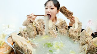 당면 듬~뿍! 뜨끈한 왕갈비탕에 밥까지 듬뿍 말아서 먹방! 왕만두에 김치 깍두기까지 | GALBITANG | MUKBANG | EATING SHOW | ASMR