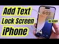 How To Add Any Text On Your iPhone Lock Screen Without App (Any iPhone)