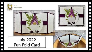 July 2022 Create with Terri Fun Fold Project - Floating Front Panel Fun Fold Card