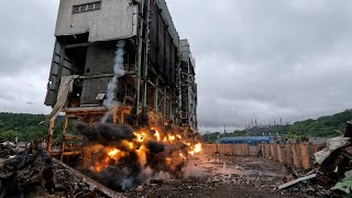 EXPLOSIVES DEMOLITION | Hoot Lake Power Plant Hung Boilers and Chimney