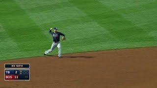 TB@BOS: Forsythe backhands, delivers a strong throw