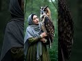 📸✨ grace u0026 elegance hijabi woman’s stunning photoshoot with a majestic brown owl shortsvideo owl