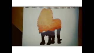 How To Draw A Silhouette Lion - TimeLapse