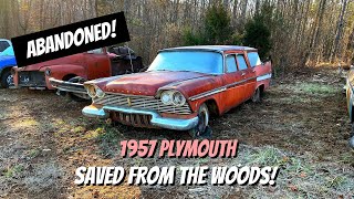 1957 Plymouth Wagon... Saved from the woods!