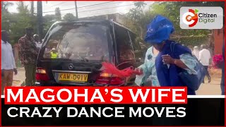 Magoha's Wife Breaks into crazy dance moves infront of Coffin| News54