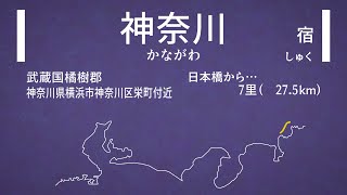 「フォニイ」の曲で東海道五十三次の宿場名を歌います