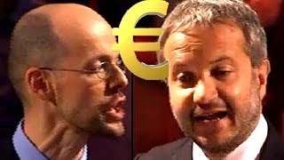 Claudio Borghi vs Riccardo Puglisi sull' Euro -  La Gabbia