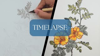 Watercolor Botanical Flowers Painting Timelapse - Botanical Flowers #4 by Sredna Kunowski