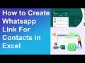 How to Create Whatsapp Link For Contacts in Excel