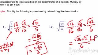 Traditional Algebra 1: Adding and Subtraction of Square Roots (Radicals) 11.2 Flippedmath