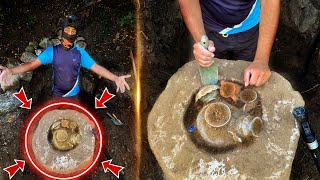 ( Great Treasure Hunt ) We Found a Huge Treasure In a Rock With a Metal Detector!