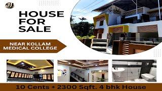 10 Cents and 2300 Sqft. House near Kollam Medical College