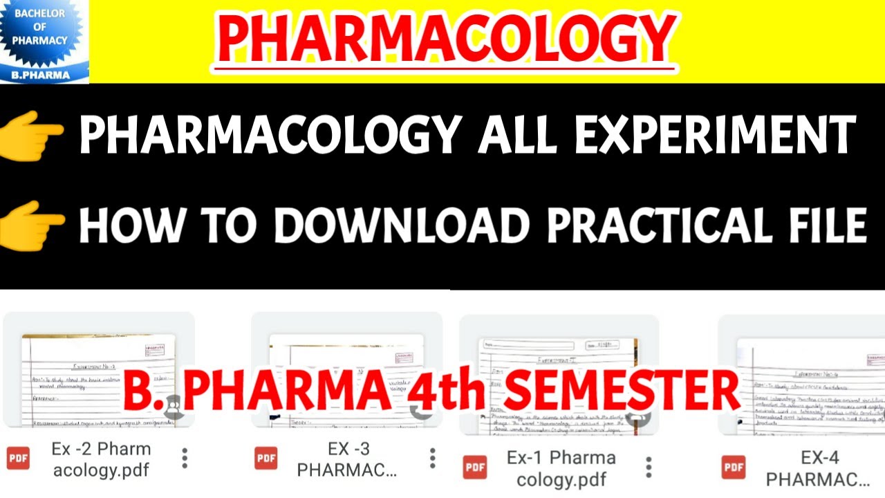 Pharmacology Practical File || B Pharm 4th Semester Practical File ...