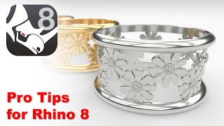 Rhino 8 - learn Shrinkwrap, Flow Along Surface, Subd as we build a simple ring.